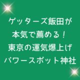 ゲッターズ飯田が本気で薦める!東京の運気爆上げパワースポット神社